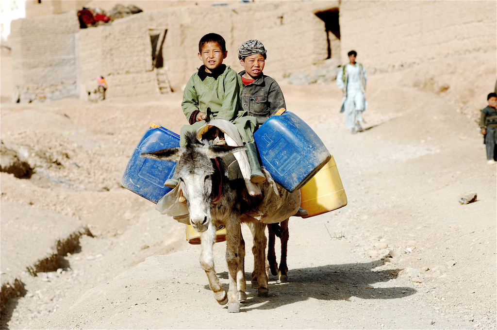 Collecting water in Afghanistan