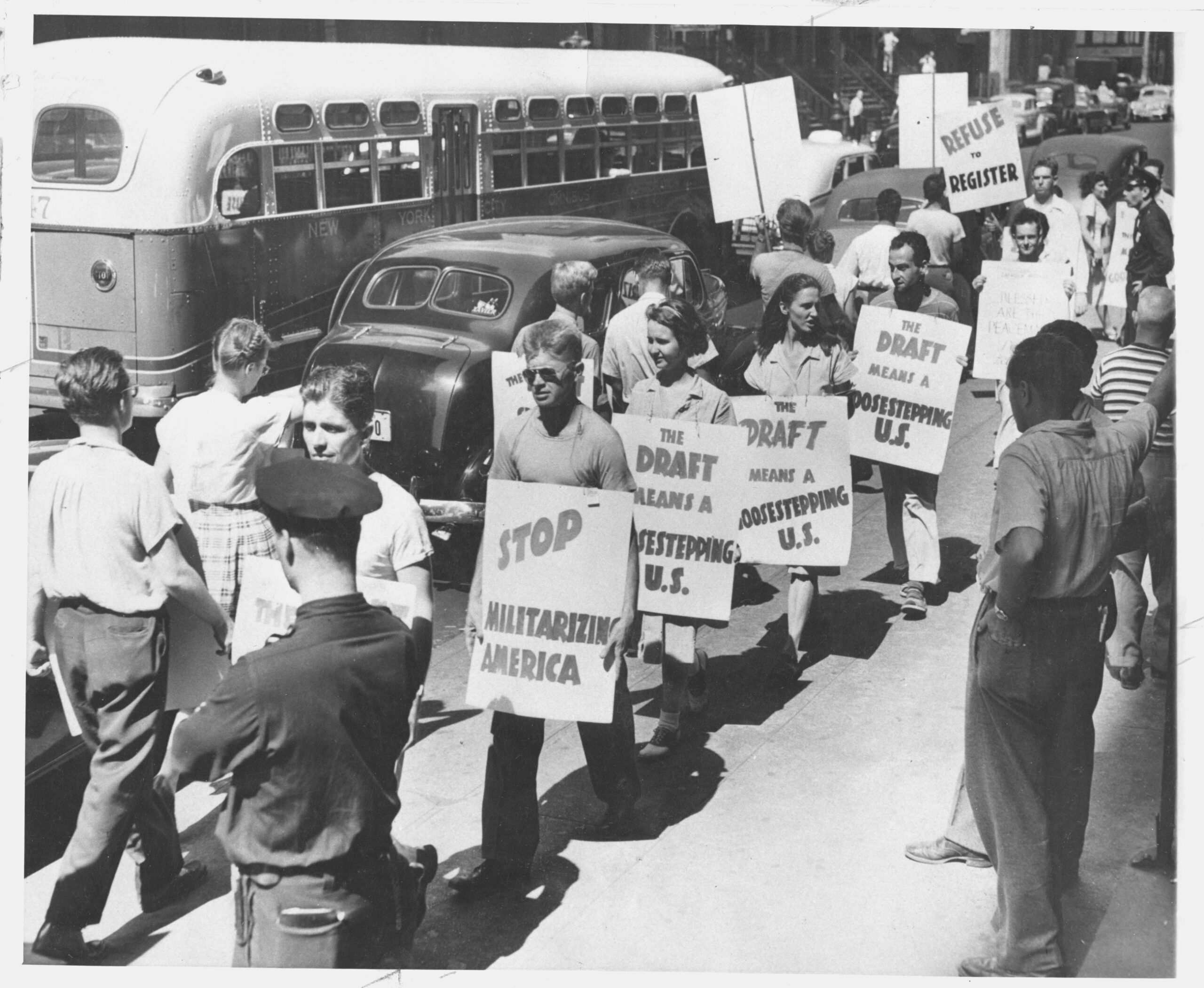 World War II-era anti-draft protest (FOR Archives)