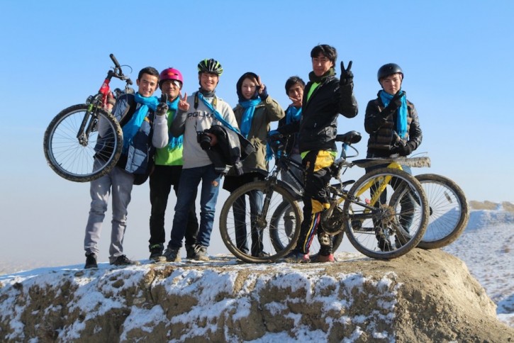 The Afghan Peace Volunteers in the new Borderfree Afghan Cycling Club team.
