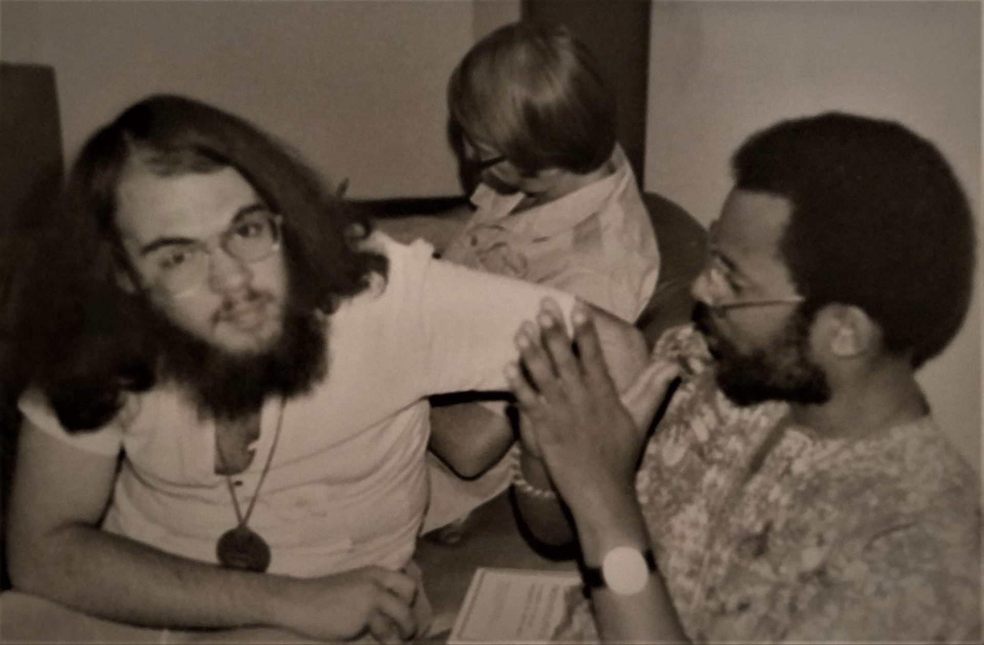 Matt Meyer, Duane Shank, and Mark Harrison - 1982 Nicaragua interfaith delegation