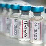 Covid 19 Coronavirus Vaccine Vials In A Row Macro Close Up