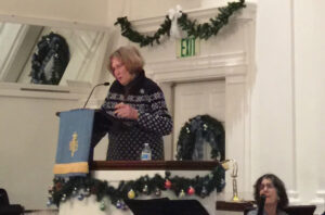 Kate Epperly Speaking At Dec. 142017 Newtown Vigil Hyannis Ma