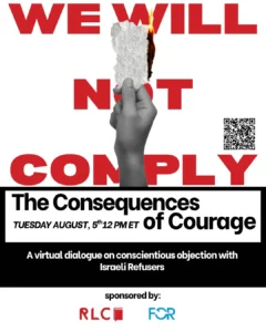 82232 we will not comply the consequences of courage event poster